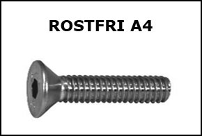 Försänkt insexskruv A4 rostfri DIN 7991